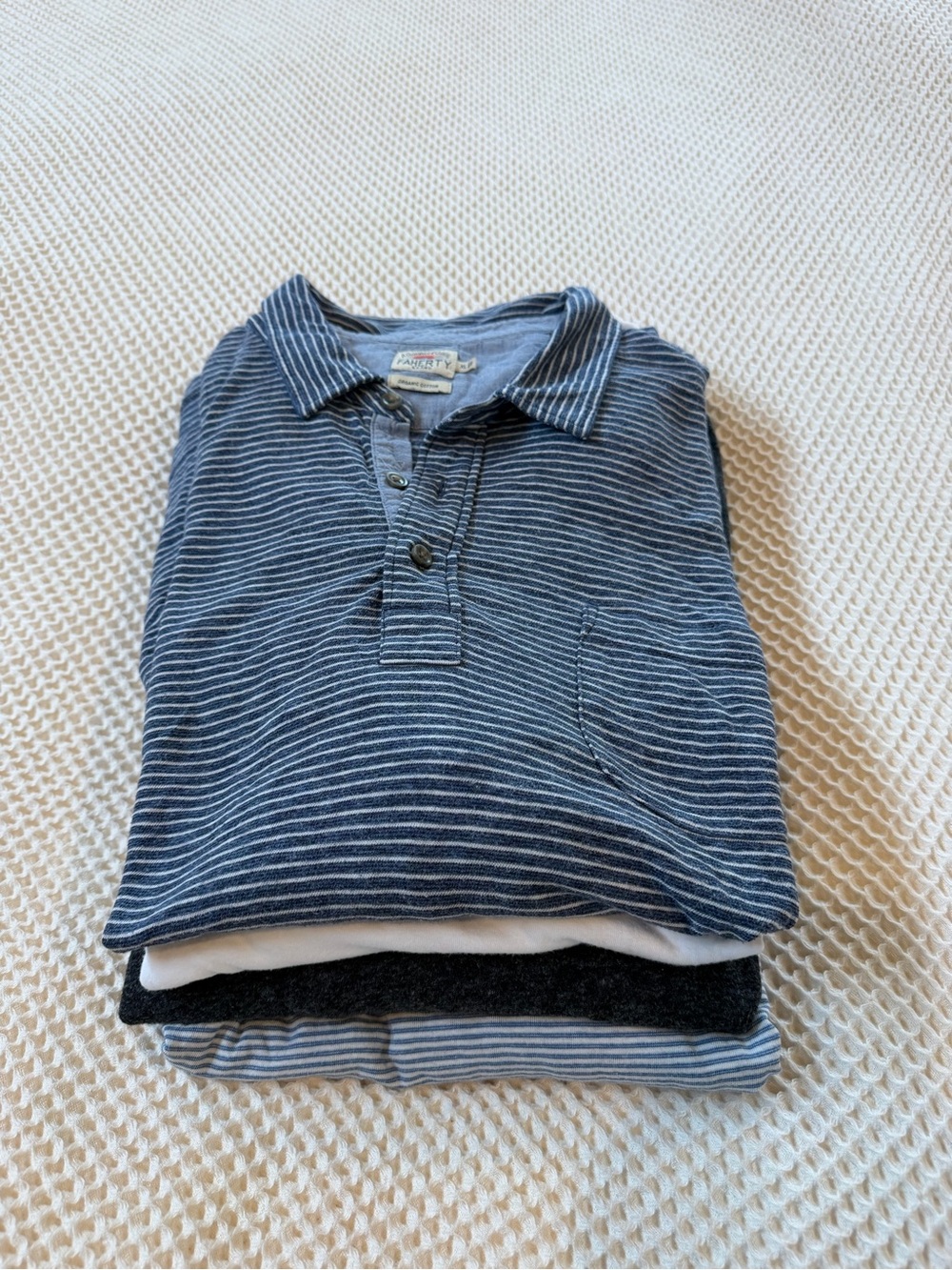 Bundle of 4 Faherty Polos - LS & SS Organic Cotton/Cotton